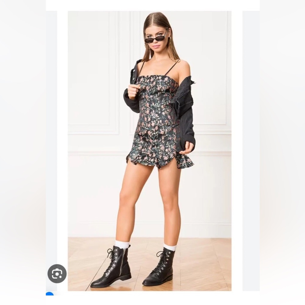 Superdown Macey Black and Pink Bodycon Mini Dress Spaghetti Strap - Picture 2 of 13